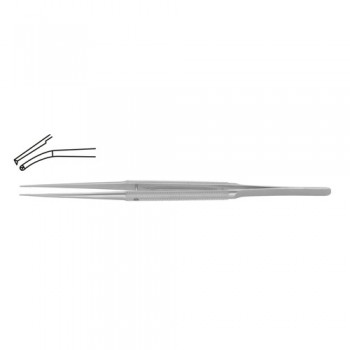 Diam-n-Dust™ Micro Dissecting Forcep Curved - 1 x 2 Teeth Stainless Steel, 15 cm - 6" Tip Size 6.0 x 0.7 mm